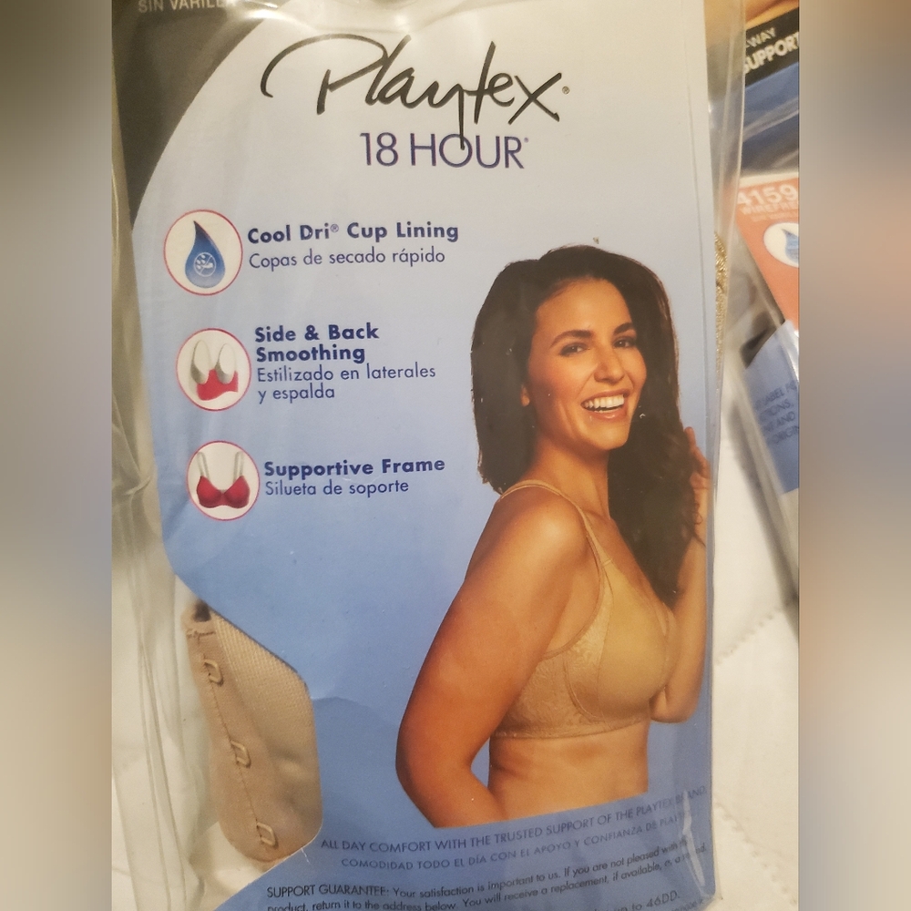 4 Brand New Playtex Bras 38D Blk/Bge. - Picture 5 of 6